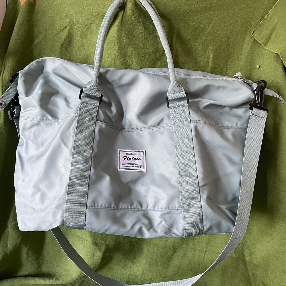Floless Workshop Blue Tote Bag With Adjustable Shoulder Strap & Multiple Pockets